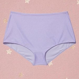NWT Victoria’s Secret Swim High-Waist Boyshort Purple Sparkle Bikini Bottom
